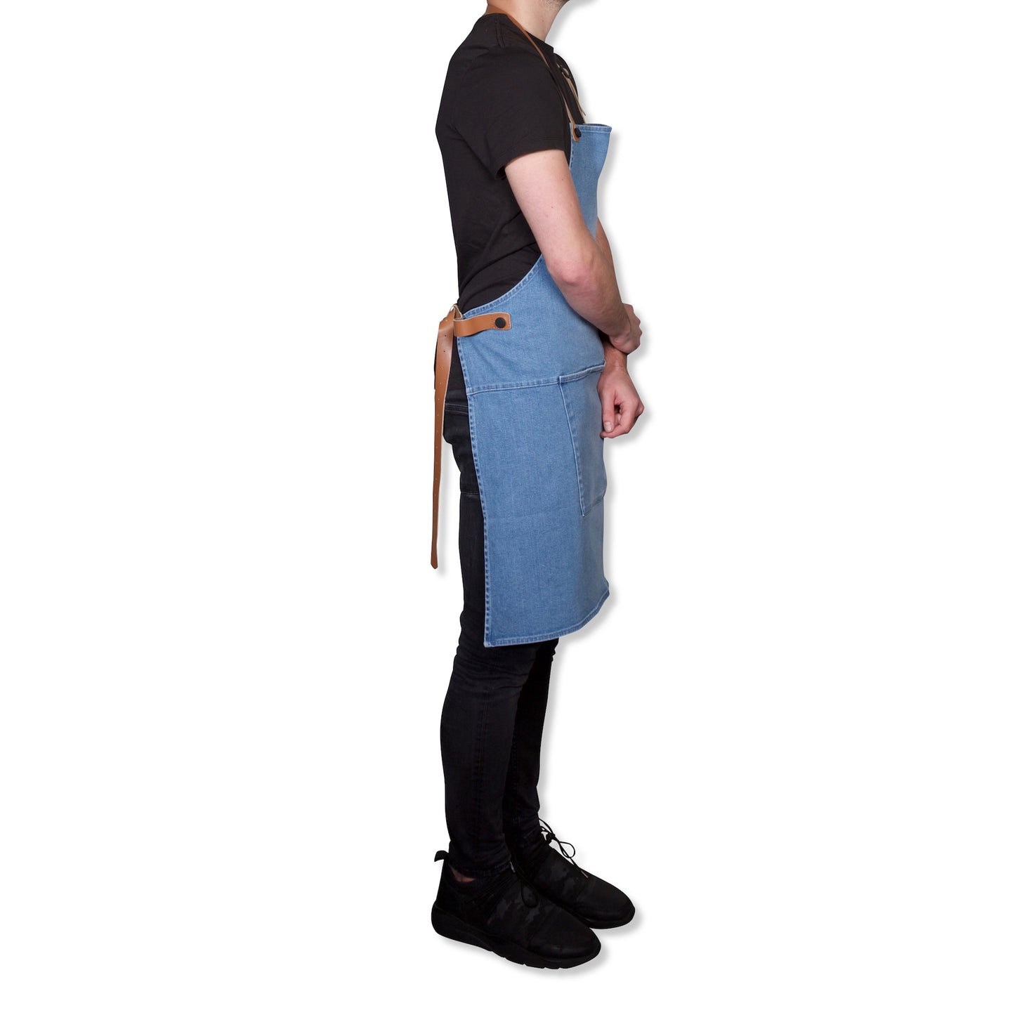 BBQ Style Apron Denim - Washed Indigo