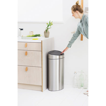 Touch Bin New Recycle 10 + 23 litre - Matt Steel Fingerprint Proof