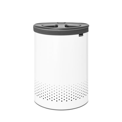 Laundry Bin 55 litre, Selector - White with Dark Grey Lid