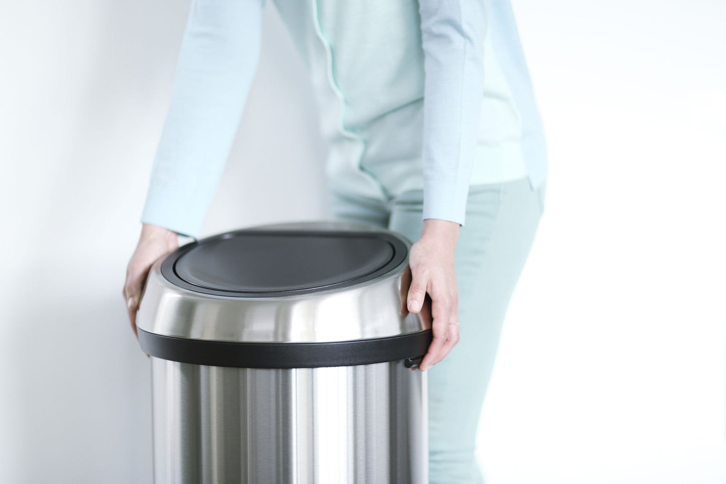 Touch Bin 60 Litre - Fingerprint Proof Matt Steel
