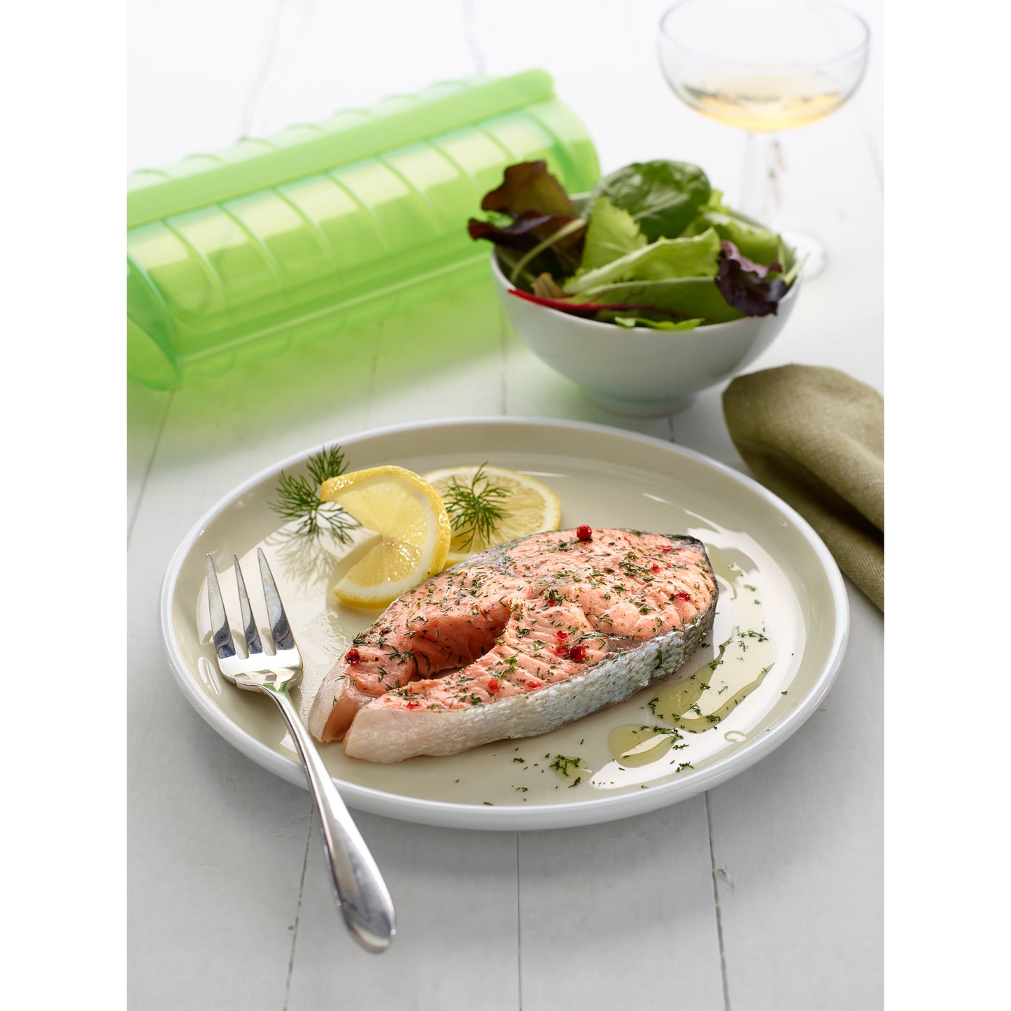 Micro Steam Cooker + Tray 1-2p - Green