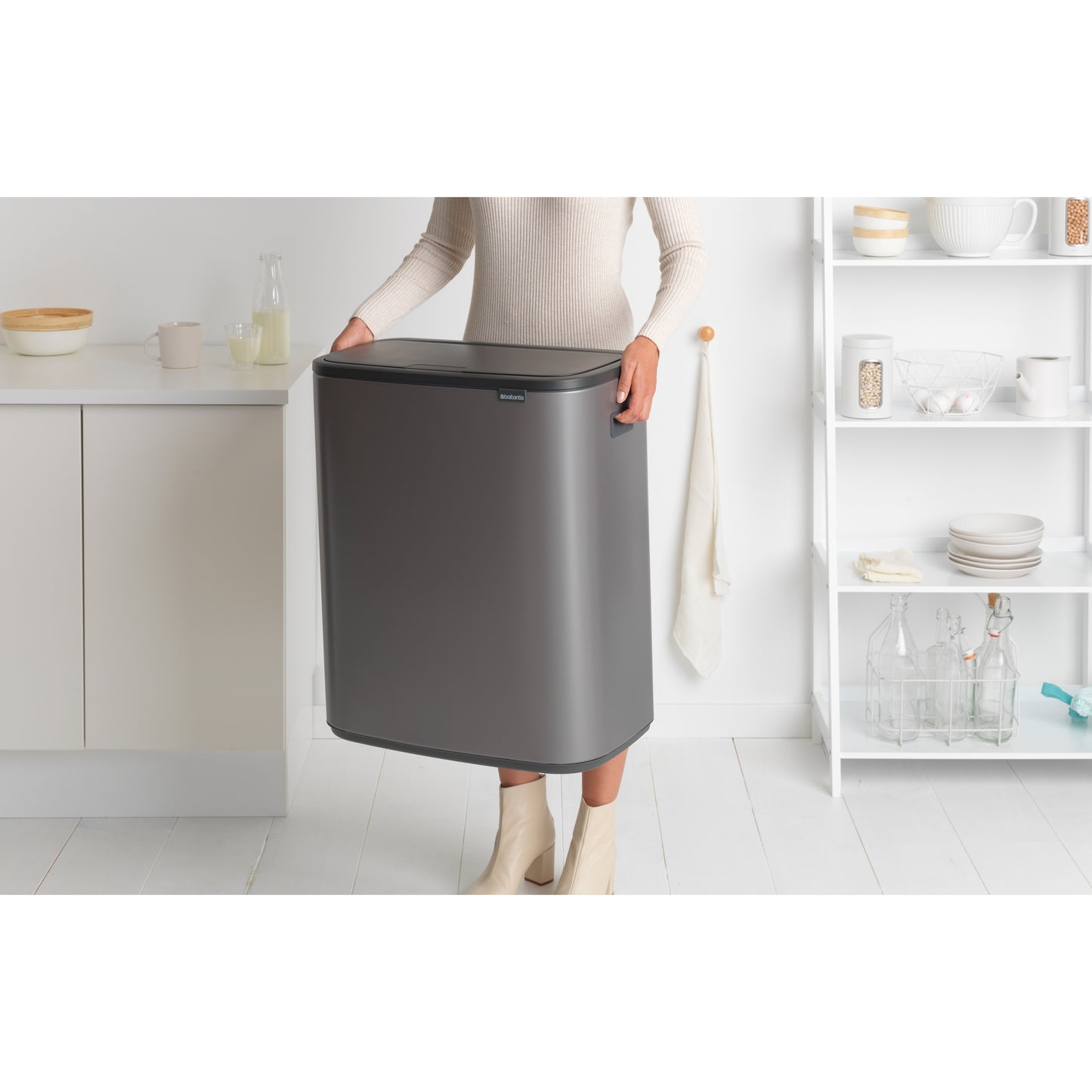 Bo Touch Bin 2 x 30 litre - Platinum
