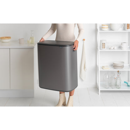 Bo Touch Bin 2 x 30 litre - Platinum