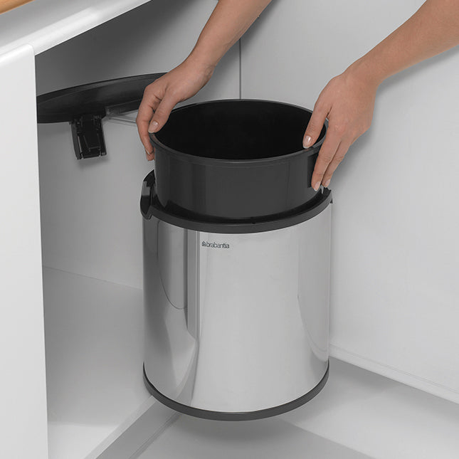Built-In Bin 15 litre - Brilliant Steel