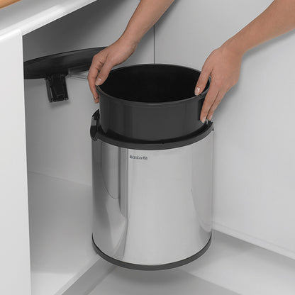 Built-In Bin 15 litre - Brilliant Steel