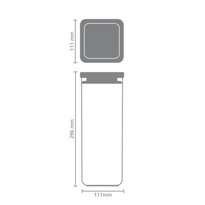 Tasty+ Square Canister 2.5 litre - Light Grey Lid