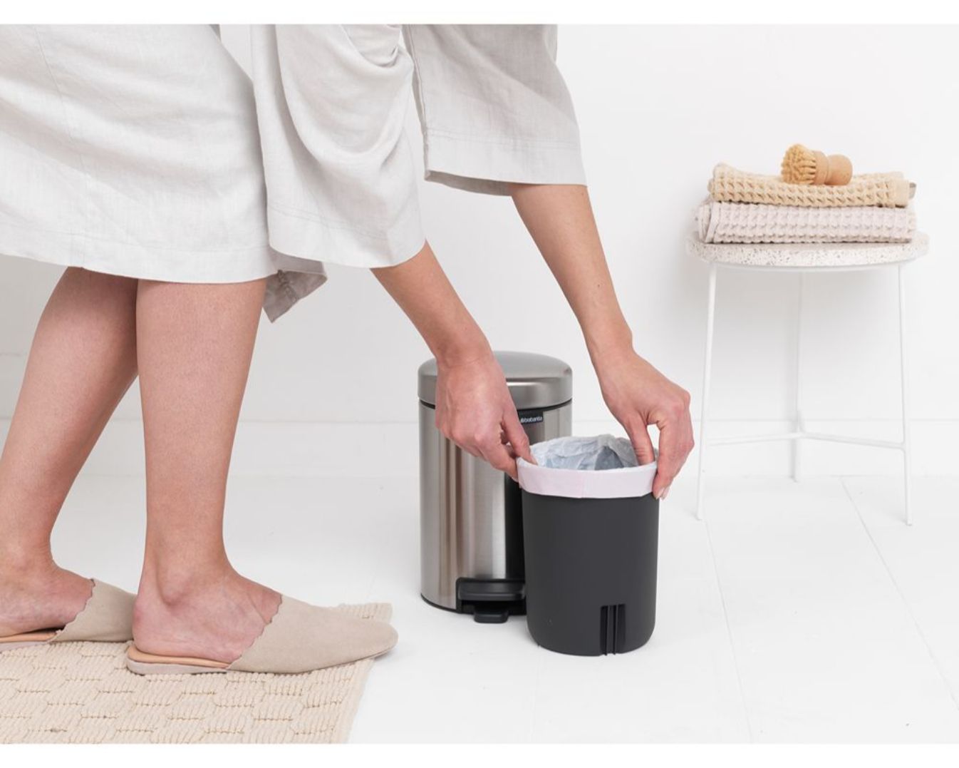 Pedal Bin NewIcon 3 Litre - Fingerprint Proof Matt Steel