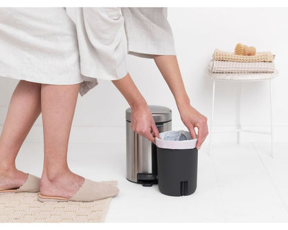 Pedal Bin NewIcon 3 Litre - Fingerprint Proof Matt Steel