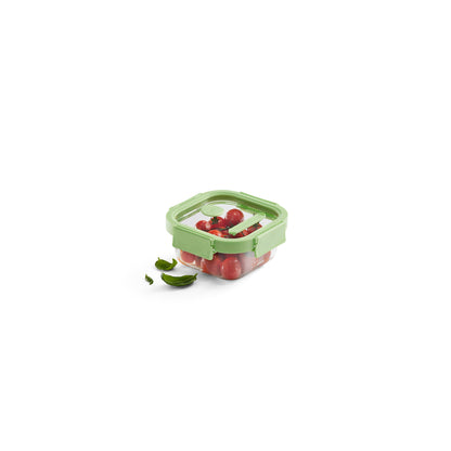 Glass Container Square, 520 ml - Green