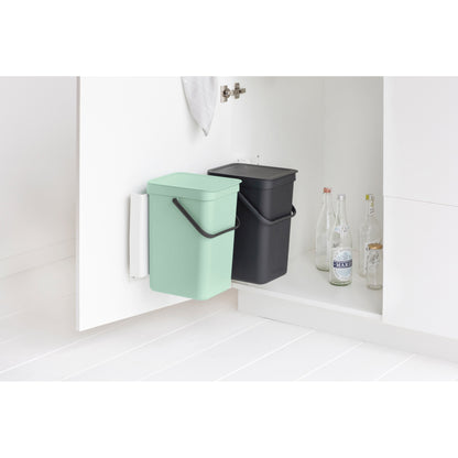 Sort & Go Built in Bin 2 x 12 litre - Dark Grey and Jade Green