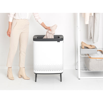 Bo Laundry Bin Hi 2 x 45 litre - White