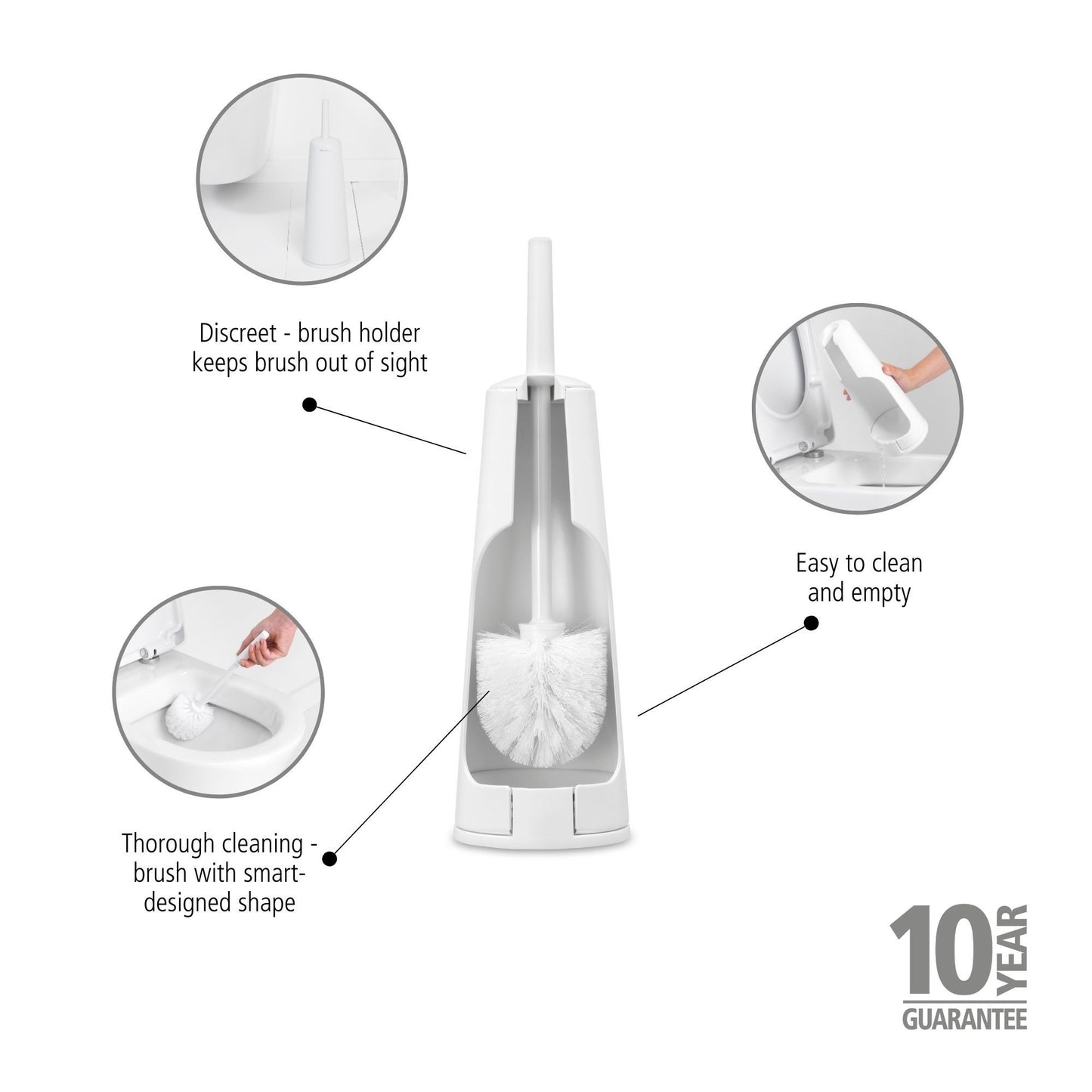 Toilet Brush & Holder - White