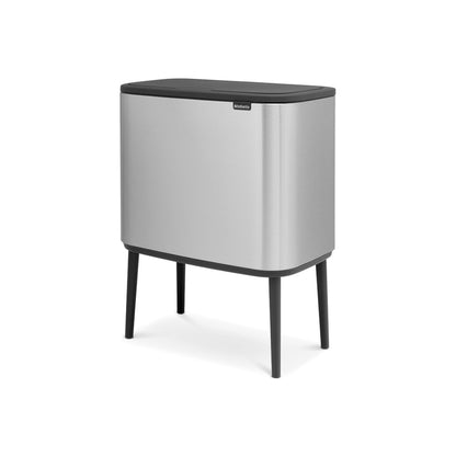 Bo Touch Bin 3 x 11 Litre - Fingerprint Proof Matt Steel