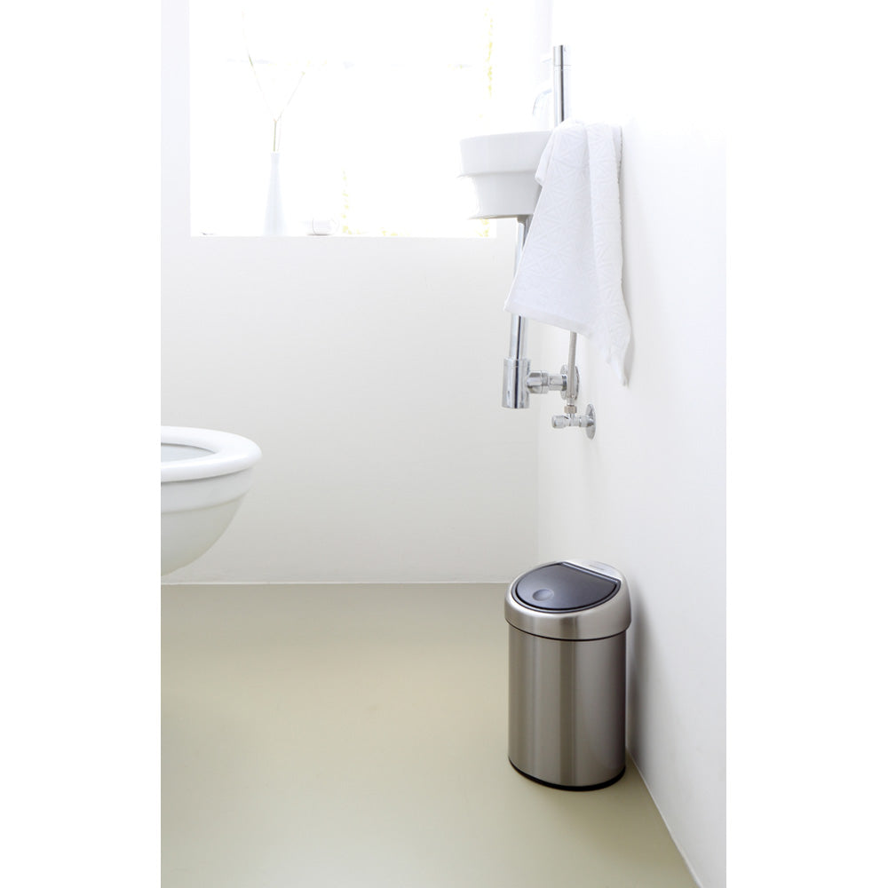 Touch Bin 3 litre - Matt Steel Fingerprint Proof