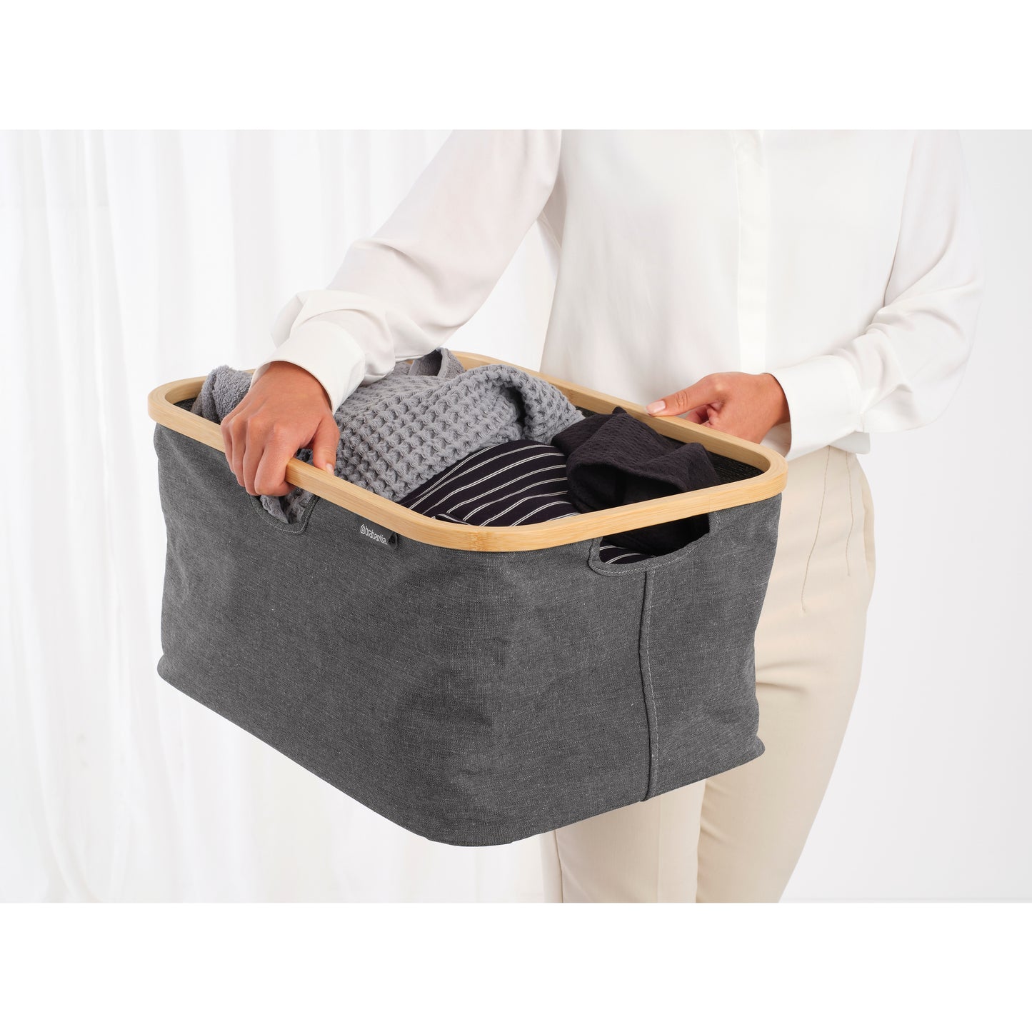 Foldable Laundry Basket 40 litre - Black