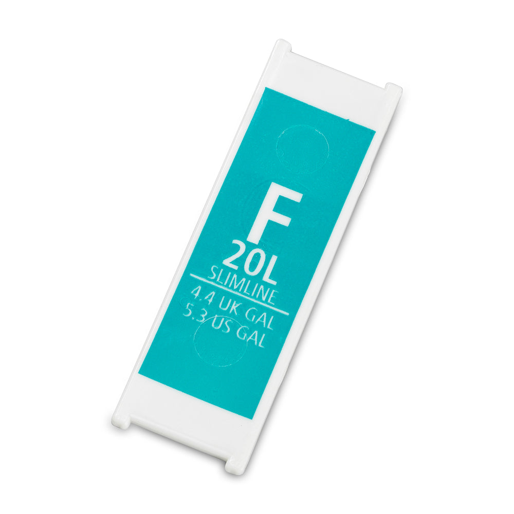 Replacement Plastic Capacity Tag Code F / 20 litre - Arctic Blue