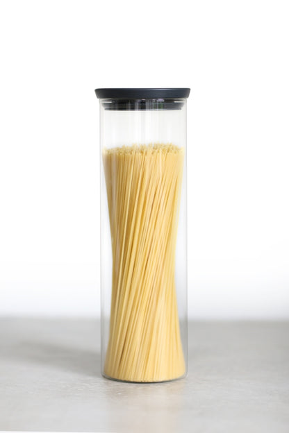 Stackable Glass Jar 1.9 litre - Dark Grey Lid