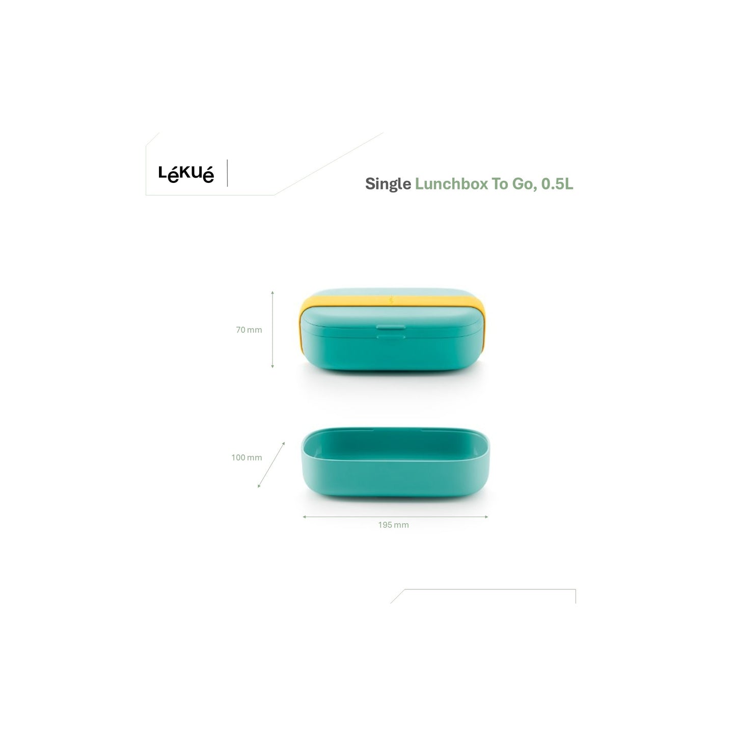 Single LunchBox To Go, 0.5L - Turquoise