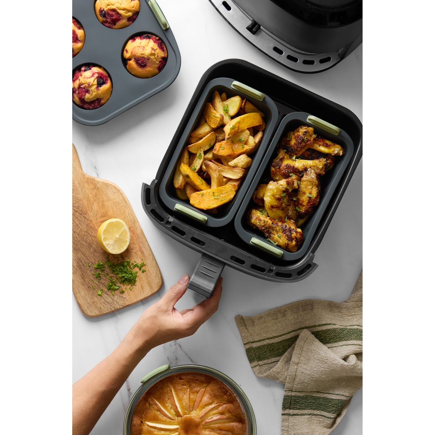 Air fryer Rectangular Basket - Grey