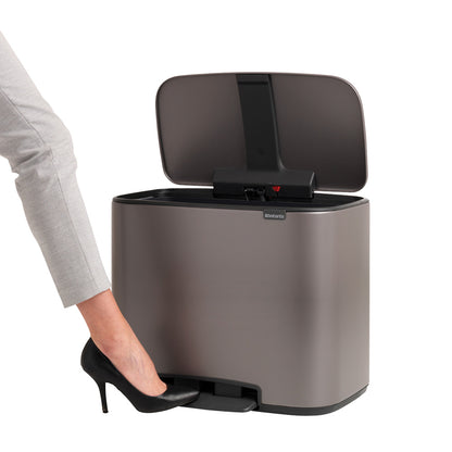 Bo Pedal Bin 11 + 23 litre - Platinum