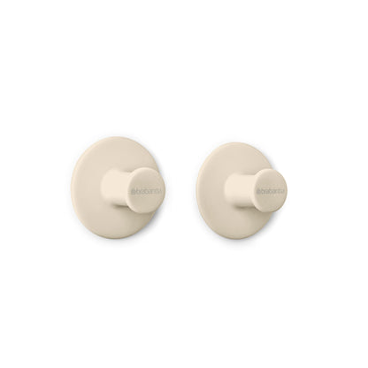 ReNew Towel Hooks, set of 2, screws and tape included - Soft Beige