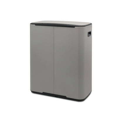 Bo Pedal Bin 2 x 30 litre - Mineral Concrete Grey