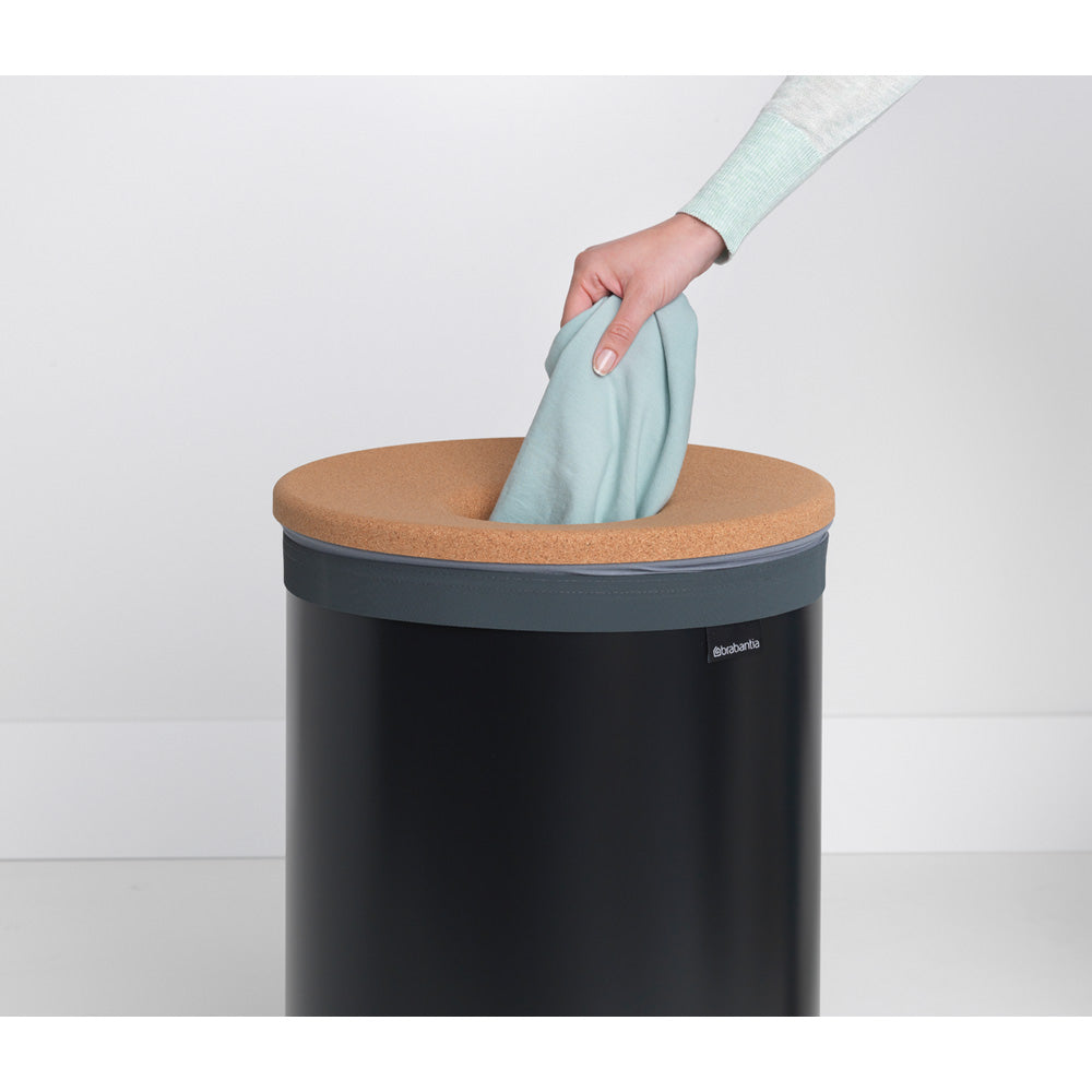 Laundry Bin 60 litre with Cork Lid - Matt Black