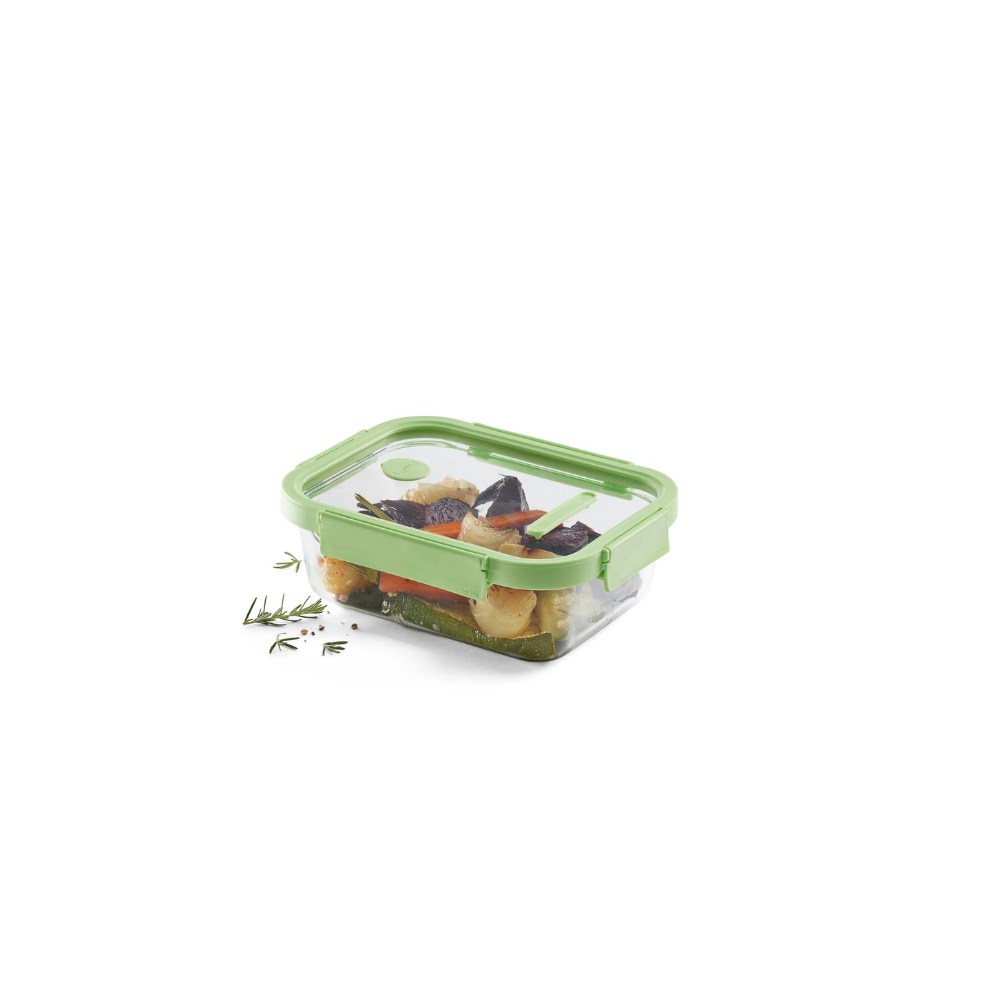 Glass Container Rectangular, 1520 ml - Green