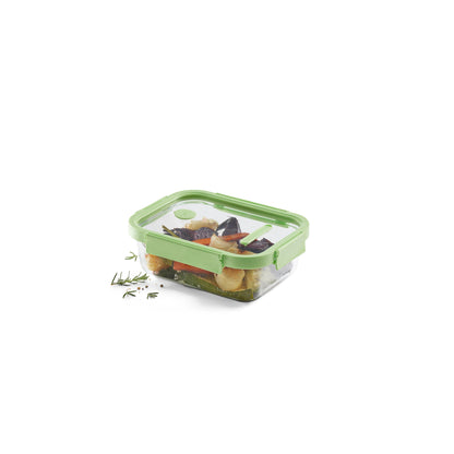 Glass Container Rectangular, 1520 ml - Green