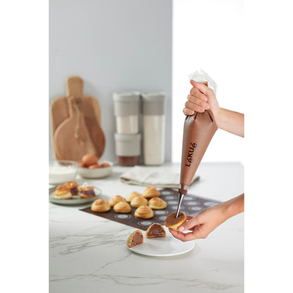 Reusable Piping Bag Set with 3 Nozzles - Transparent
