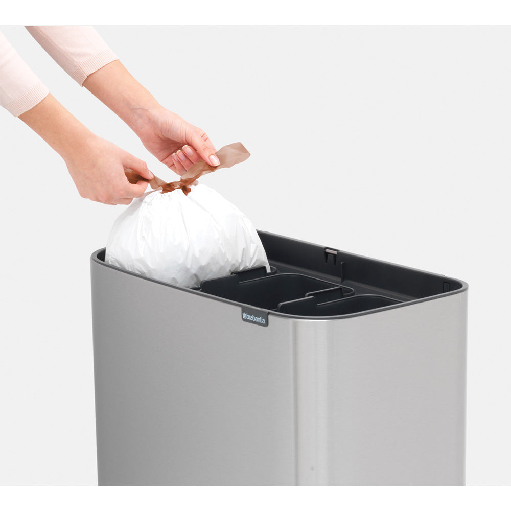 Bo Touch Bin 3 x 11 Litre - Fingerprint Proof Matt Steel