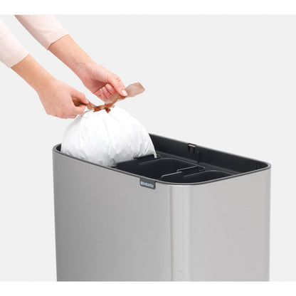 Bo Touch Bin 3 x 11 Litre - Fingerprint Proof Matt Steel