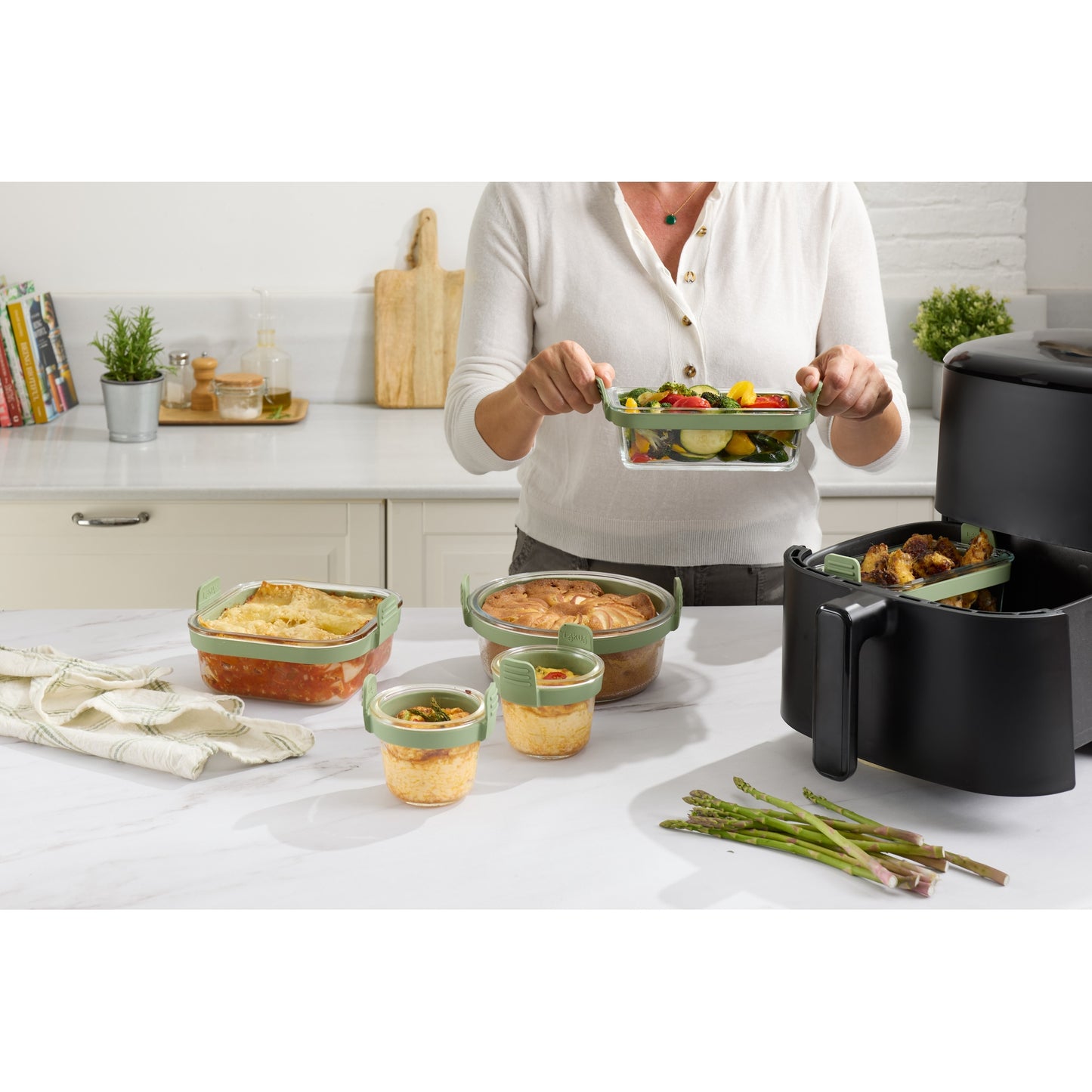 Air fryer Square Glass Dish - Transparent