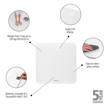 Digital Bathroom Scale - White