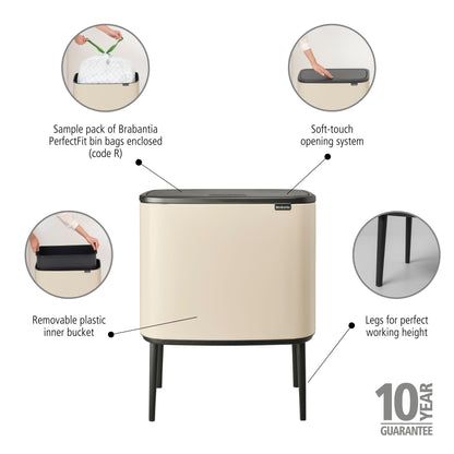 Bo Touch Bin 36 litre - Soft Beige