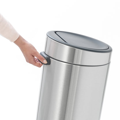 Touch Bin New 30 Litre - Fingerprint Proof Matt Steel