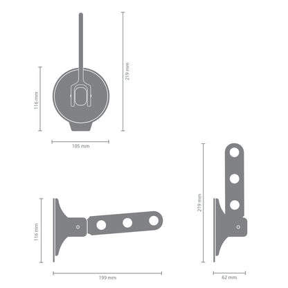 Clothes hook with Suction Cup - Black