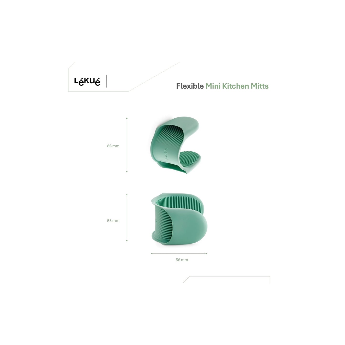Flexible Mini Kitchen Mitts set of 2 - Green