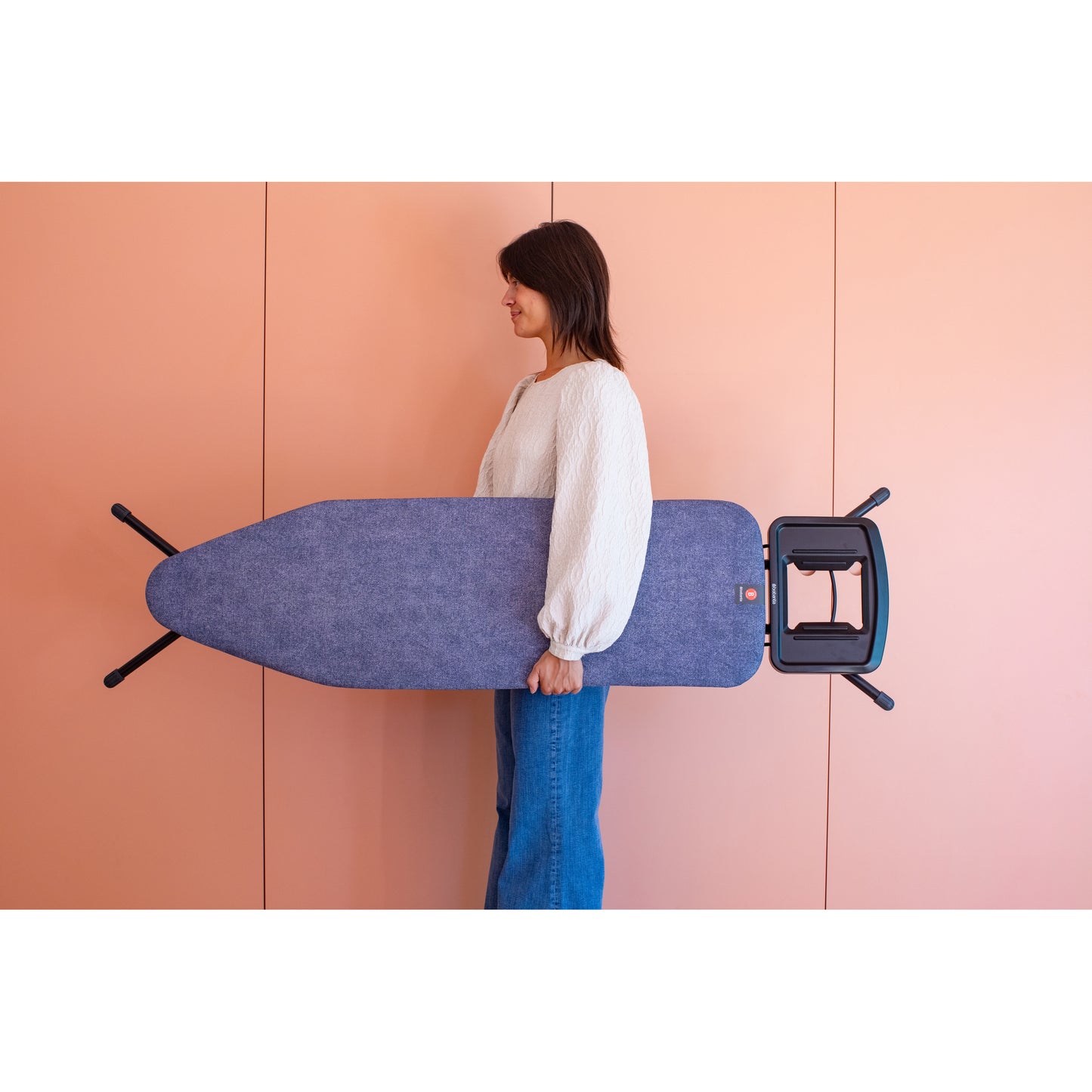 Ironing Board B 124x38 cm Solid Steam Iron Rest - Denim Blue