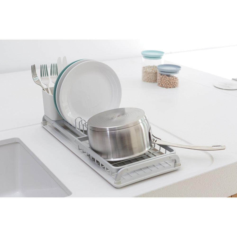 Compact Dish Drying Rack - Light Grey