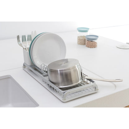 Compact Dish Drying Rack - Light Grey