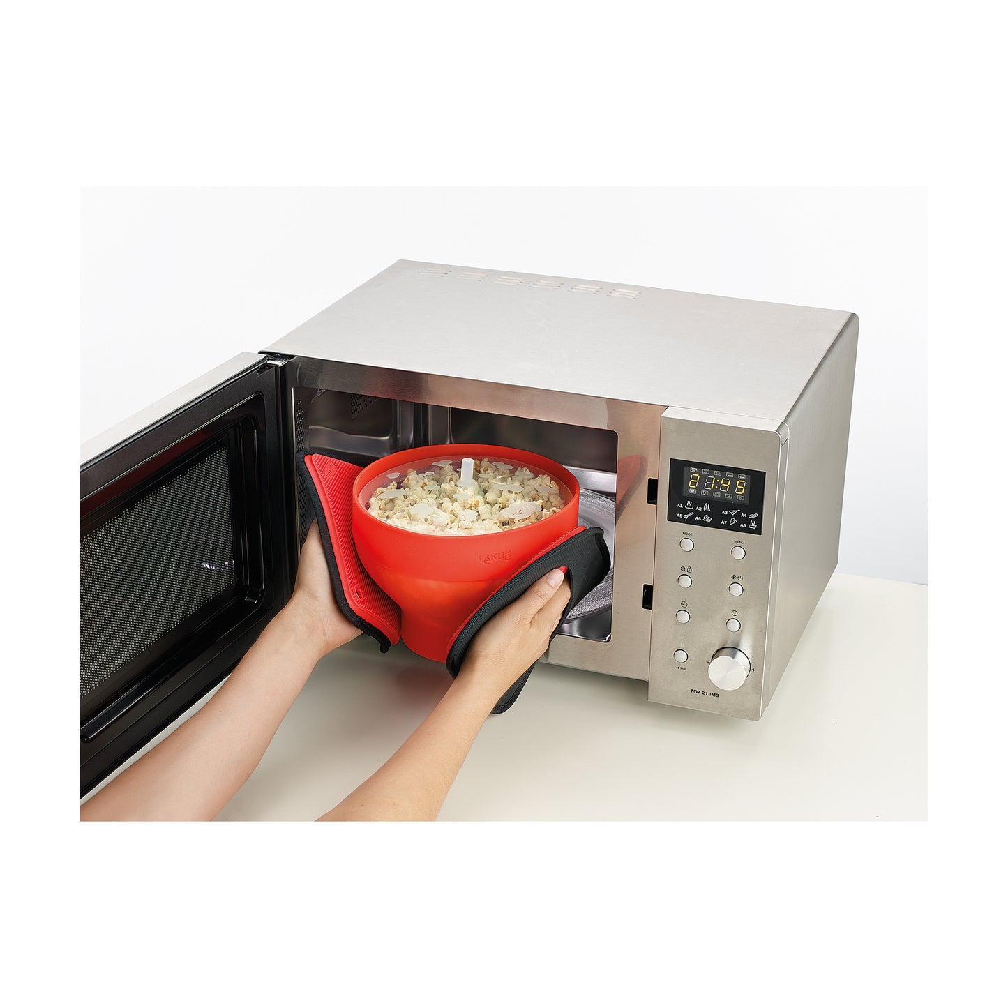 Microwave Pop Corn XL + 4 Bowls - Red