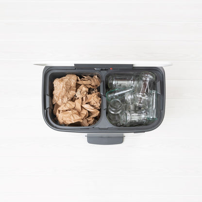 Bo Pedal Bin 2 x 30 litre - White