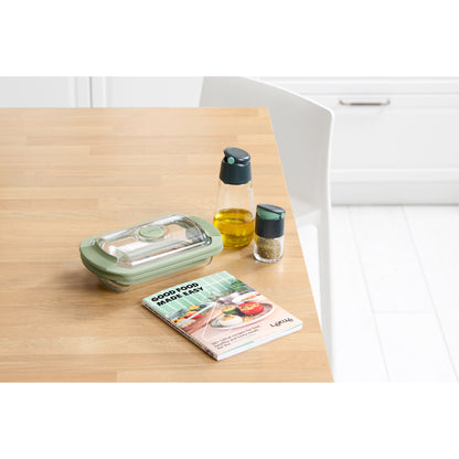 Glass Steam Cooker and Recipe book Set, 2 p, English - Transparent