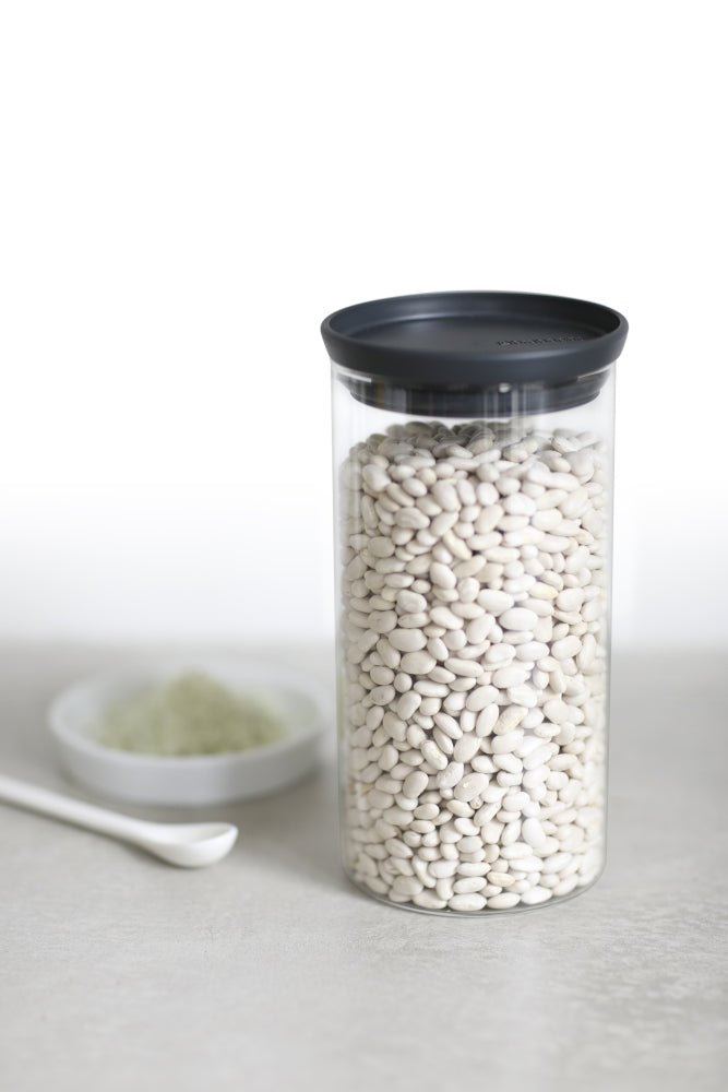 Stackable Glass Jar 1.1 litre - Dark Grey Lid