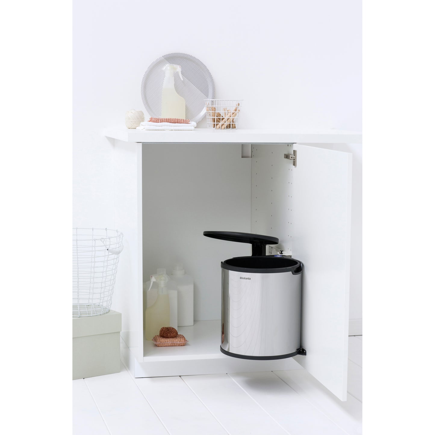 Built-In Bin 15 litre - Brilliant Steel