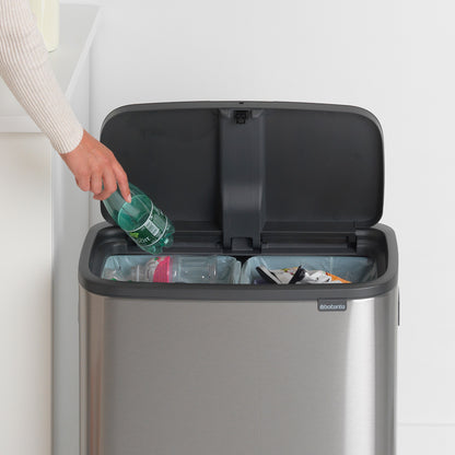 Bo Touch Bin 2 x 30 litre - Matt Steel Fingerprint Proof