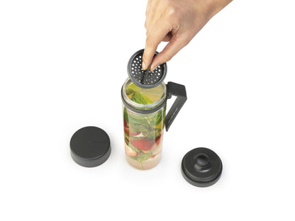 Make & Take Water Bottle with Strainer, 500ml - Dark Grey