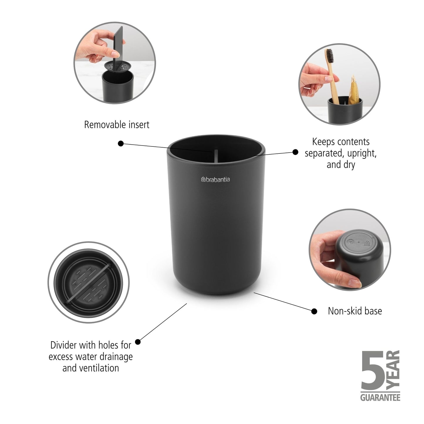 Toothbrush Holder - Dark Grey