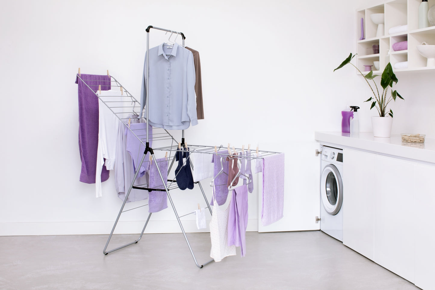 Hangon Drying Rack 25 metres + Rod Metallic Grey